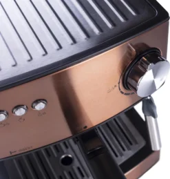 Adler Espressomaschine | Kaffeemaschine | Milchaufschäumer | Cappuccinomaschine | Siebträger Espressomaschine | Elektrische Espressomaschine | Bronze Design | 1,6L Wassertank | 850 Watt |15 Bar |