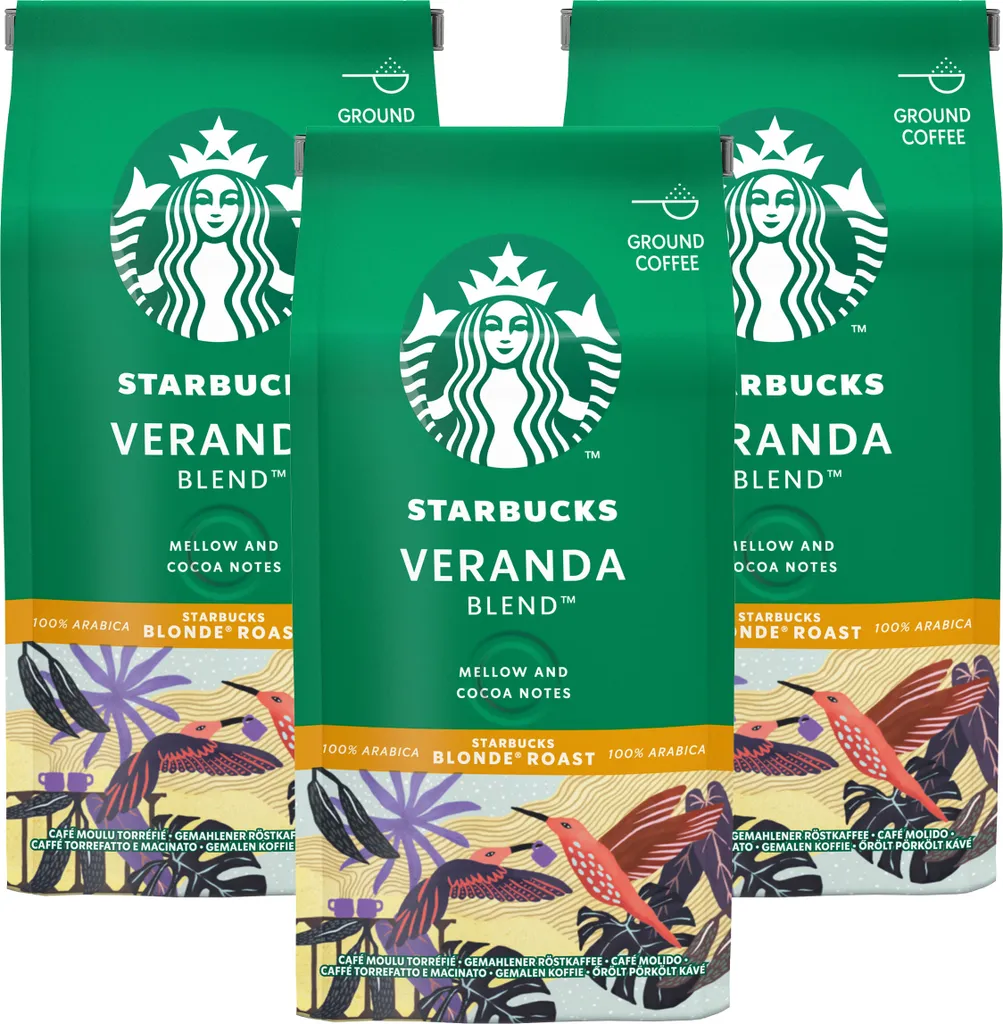 Nestlé® Starbucks Veranda Blend Kaffee, 3er Set, Blonde Roast, Röstkaffee, Mild Mit Kakao-Noten, Gemahlen, 3 X 200 G 3 Nestlé® Starbucks Veranda Blend Kaffee, 3er Set, Blonde Roast, Röstkaffee, Mild Mit Kakao-Noten, Gemahlen, 3 X 200 G