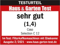 CASO Selection C12 - Design-Kaffeemaschine Für Bis Zu 12 Tassen Kaffee, 1,5 L Wassertank, Edelstahlgehäuse, Warmhaltefunktion, Timer, Inkl. Permanentfilter 20 CASO Selection C12 - Design-Kaffeemaschine Für Bis Zu 12 Tassen Kaffee, 1,5 L Wassertank, Edelstahlgehäuse, Warmhaltefunktion, Timer, Inkl. Permanentfilter -Bon Cafe Store 12d0354d9bb47c5c974e532c7422dac4