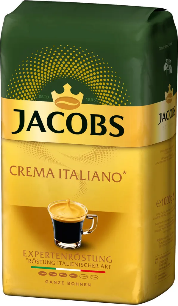 JACOBS Kaffeebohnen Expertenröstung Crema Italiano 4x1kg Ganze Kaffee Bohnen 4 JACOBS Kaffeebohnen Expertenröstung Crema Italiano 4x1kg Ganze Kaffee Bohnen – Bild 2
