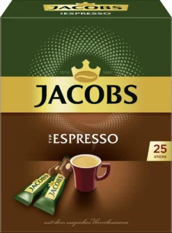 Jacobs Typ Espresso Sticks | Löslicher Kaffee | 25 Portionen -Bon Cafe Store 19fb4872d8fcb3f8ccafb8544a66b635