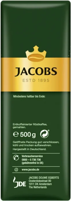 JACOBS Filterkaffee Krönung Entkoffeiniert 6 X 500 G Pulver- Röstkaffee Gemahlen -Bon Cafe Store 1dd7fa501107f35300daee507b089713