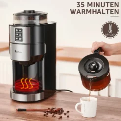 Kompakte Kaffeemaschinen Mit Mahlwerk Filterkaffeemaschine Kaffeemaschine Mit Mühle Für Bohnenkaffee Und Kaffeepulver 2/4/6 Tassen, Schwarz -Bon Cafe Store 1dec6363e148ac8ad47aabe9736220b7