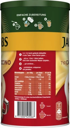 JACOBS Typ Cappuccino 6 X 400 G Dosen Feine Cremigkeit - Viel Schaum 13 JACOBS Typ Cappuccino 6 X 400 G Dosen Feine Cremigkeit - Viel Schaum -Bon Cafe Store 2177a4559713a6ef4bf60e3833783740