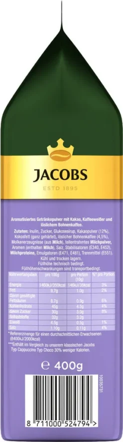 JACOBS Typ Cappuccino Choco So Leicht Mit Milka Geschmack 12 Beutel - 12 X 400g -Bon Cafe Store 24a1e3819bda8ebda318a456855ae209