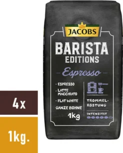 Jacobs Barista Editions Espresso, Bohnenkaffee, Ganze Bohnen, Röstkaffee, Kaffeebohnen, 4 X 1000 G -Bon Cafe Store 2630bca9ac73955197f54e35eaa5bd11