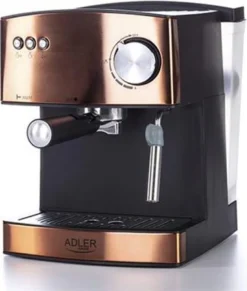 Adler Espressomaschine | Kaffeemaschine | Milchaufschäumer | Cappuccinomaschine | Siebträger Espressomaschine | Elektrische Espressomaschine | Bronze Design | 1,6L Wassertank | 850 Watt |15 Bar | -Bon Cafe Store 27be65cfebb11596b931b6fb949ec2a1
