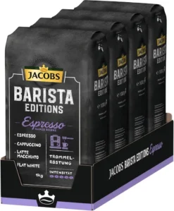 Jacobs Barista Editions Espresso, Bohnenkaffee, Ganze Bohnen, Röstkaffee, Kaffeebohnen, 4 X 1000 G -Bon Cafe Store 28fa251b10a6c239146969d32e98d65f
