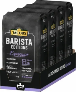 JACOBS Kaffeebohnen Barista Editions Espresso Esproessobohnen 4x1 Kg +2 Dosen -Bon Cafe Store 2d7aa52c95bedfbd3733ea2c20feedad