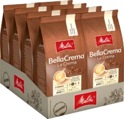 Melitta Kaffee BellaCrema LaCrema Ganze Bohne, Mittelstarke Kaffeebohnen, 8er Pack, 8 X 1000g