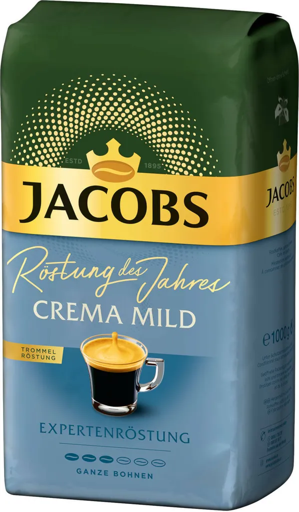 JACOBS Kaffeebohnen Expertenröstung Crema Mild Röstung Des Jahres 3 Kg Ganze Geröstete Bohnen + 1 Jacobs Barista Becher+ 1 Dose 6 JACOBS Kaffeebohnen Expertenröstung Crema Mild Röstung Des Jahres 3 Kg Ganze Geröstete Bohnen + 1 Jacobs Barista Becher+ 1 Dose – Bild 4