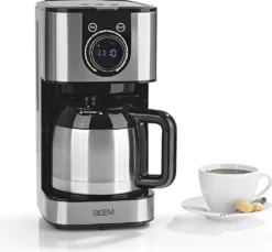 BEEM FRESH-AROMA-SWITCH Filterkaffeemaschine - Thermo Edelstahl 1 L Thermoskanne Bedienrad 24h-Timer 800 W Für 4-8 Tassen Kaffeemaschine Timer -Bon Cafe Store 31144091f81c61c0b937227dff3944a5