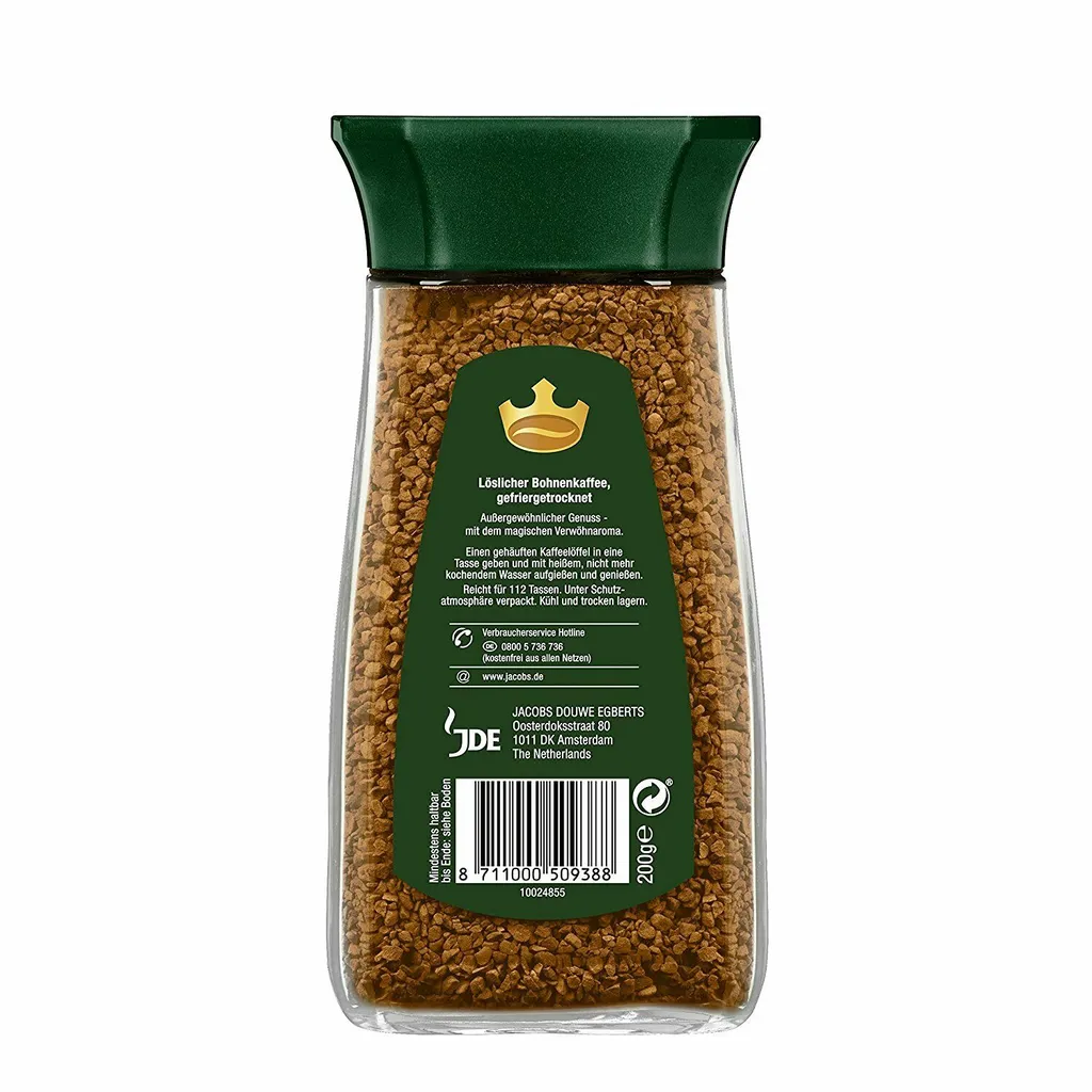 JACOBS Krönung Löslicher Kaffee 6 X 200 G Gläser Instantkaffee 5 JACOBS Krönung Löslicher Kaffee 6 X 200 G Gläser Instantkaffee – Bild 3
