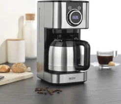 BEEM FRESH-AROMA-SWITCH Filterkaffeemaschine - Thermo Edelstahl 1 L Thermoskanne Bedienrad 24h-Timer 800 W Für 4-8 Tassen Kaffeemaschine Timer -Bon Cafe Store 33582db71a2f4bf2139a96a3ef45a06e