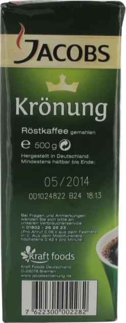 Jacobs Filterkaffee Krönung Entkoffeiniert | Gemahlen | 500g -Bon Cafe Store 339ae41bd8a2406a7fd40b8d7eebb343