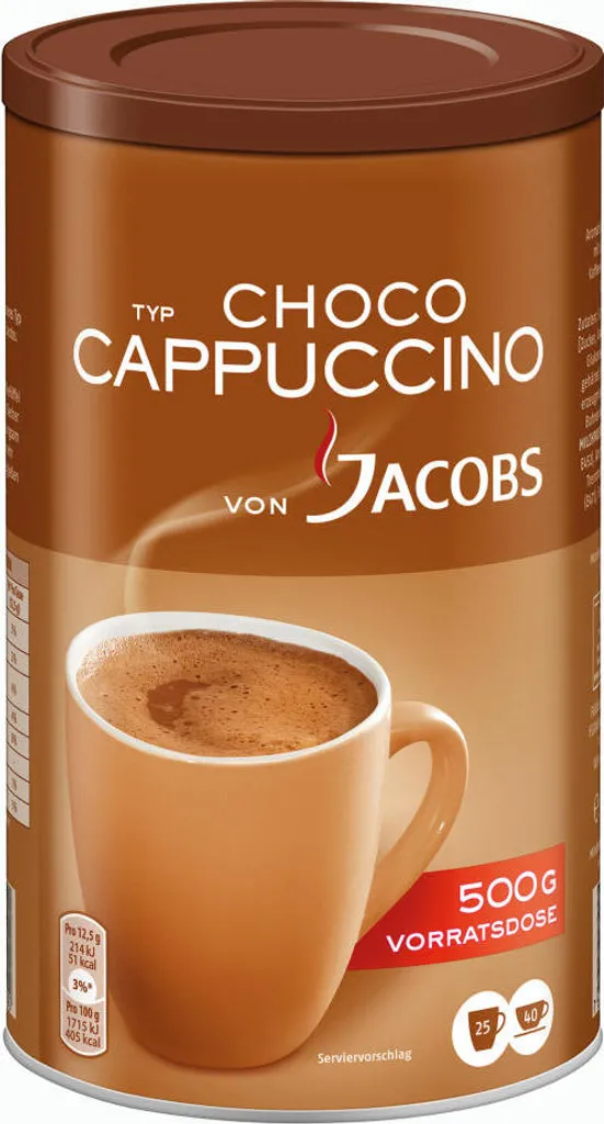 JACOBS Löskaffee Typ Choco Cappuccino 500 G Dose Löslicher Kaffee Mit Kakao 4 JACOBS Löskaffee Typ Choco Cappuccino 500 G Dose Löslicher Kaffee Mit Kakao – Bild 2
