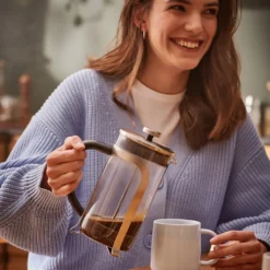 Tchibo Siebstempelkanne, French Press, Edelstahlsieb, Borosilikatglas, 800ml, Silber -Bon Cafe Store 3c2dc65f67ed12ff7e84cd470a942b80