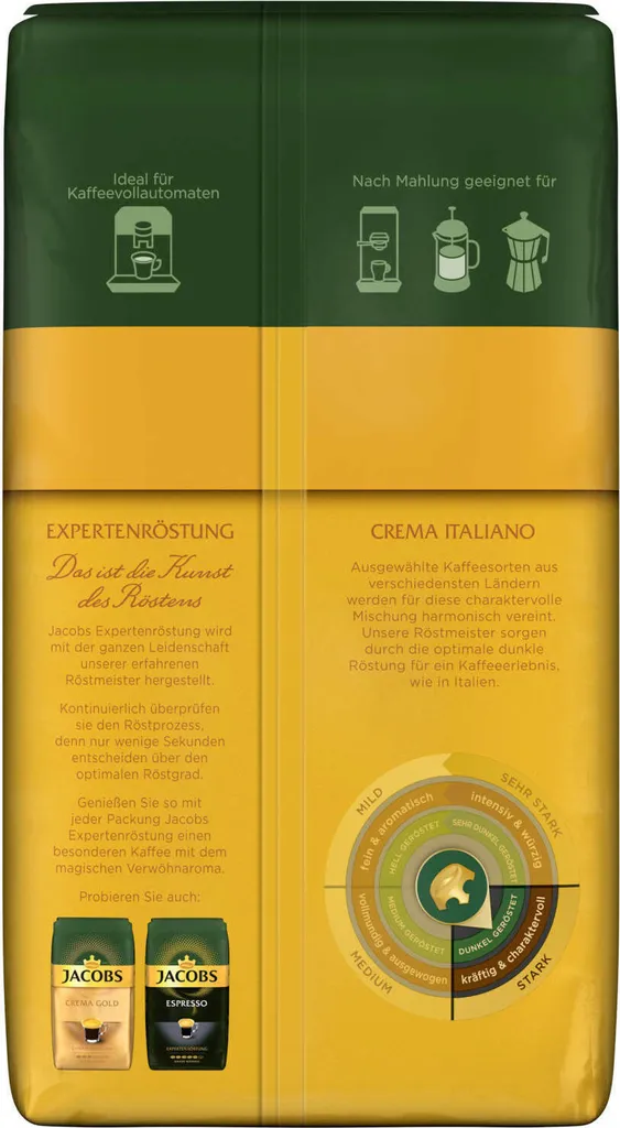 JACOBS Kaffeebohnen Expertenröstung Crema Italiano 3 Kg Geröstete Bohnen+ 1 Jacobs Barista Becher+ 1 Dose 7 JACOBS Kaffeebohnen Expertenröstung Crema Italiano 3 Kg Geröstete Bohnen+ 1 Jacobs Barista Becher+ 1 Dose – Bild 5