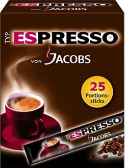 Jacobs Typ Espresso Sticks | Löslicher Kaffee | 25 Portionen -Bon Cafe Store 488f1480f0411036b58a4f153a7f2a67