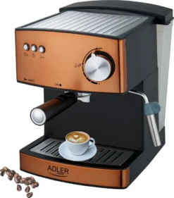 Adler Espressomaschine | Kaffeemaschine | Milchaufschäumer | Cappuccinomaschine | Siebträger Espressomaschine | Elektrische Espressomaschine | Bronze Design | 1,6L Wassertank | 850 Watt |15 Bar | -Bon Cafe Store 501766a1e1086fefdded8cd0e6676f74