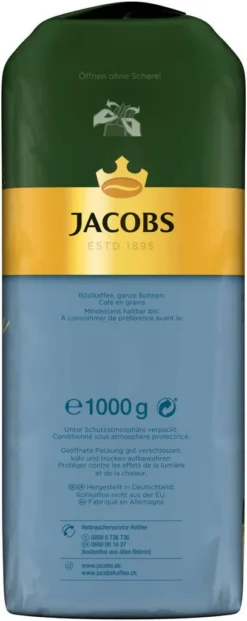 JACOBS Kaffeebohnen Expertenröstung Crema Mild Röstung Des Jahres 2 X 1 Kg + 1 Aluminium Dose Barista Design 19 JACOBS Kaffeebohnen Expertenröstung Crema Mild Röstung Des Jahres 2 X 1 Kg + 1 Aluminium Dose Barista Design -Bon Cafe Store 53e69d924f869610b15d884731fa2c85 2