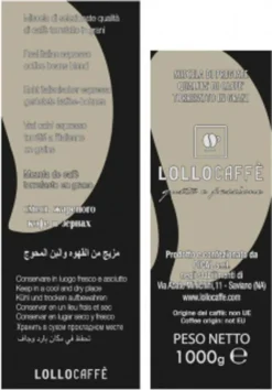 Kaffeebohnen Espresso Schwarz Lollo Caffè 1 Kg X 6 - Lollo Caffè -Bon Cafe Store 621aeacd881e77e5eeffa0f6f1d8fded