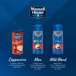MAXWELL HOUSE Löskaffee Mild Blend Löslicher Kaffee Instantkaffee 8 X 500 G Beutel -Bon Cafe Store 642aacadca44bd852f0130520df9ef66