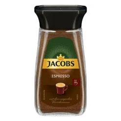 Jacobs Espresso, Löslicher Kaffee, Instantkaffee, Instant Kaffee, Löskaffee, Glas, 100 G -Bon Cafe Store 6bd7e475c739666427516258917e39e0