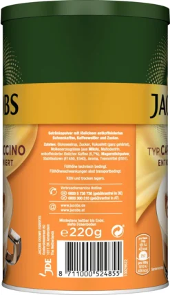 JACOBS Typ Cappuccino Entkoffeiniert 8 Dosen (8 X 220 G) 9 JACOBS Typ Cappuccino Entkoffeiniert 8 Dosen (8 X 220 G) -Bon Cafe Store 710abf14fc684c218151b1b6e46a0d9a