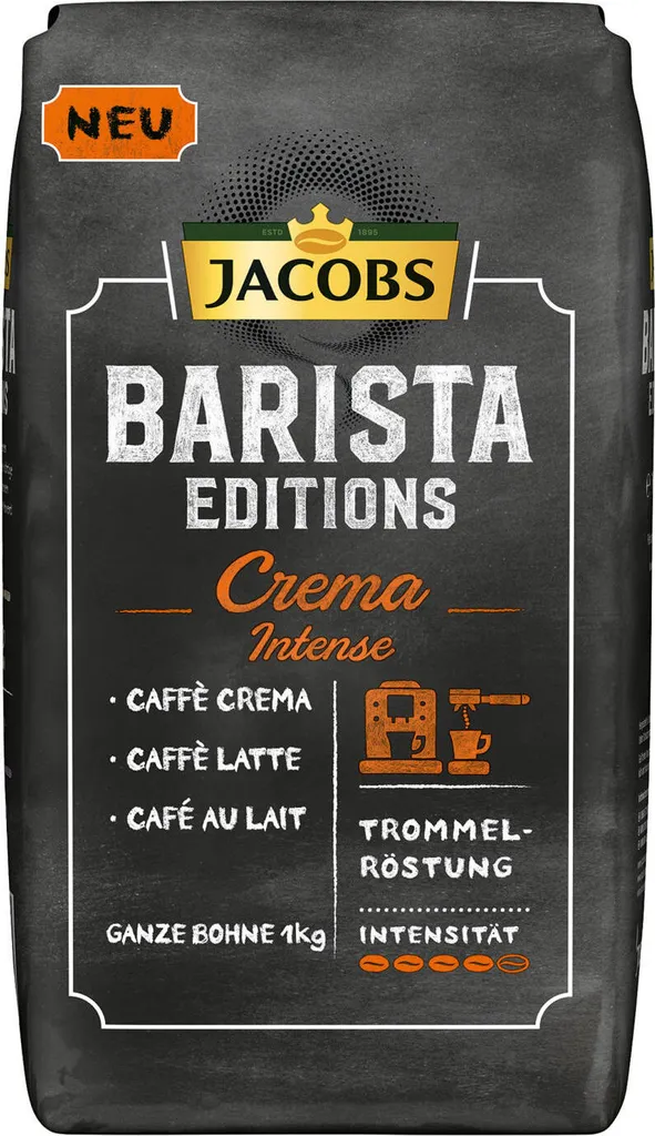 Jacobs Barista Editions Crema Intense, Bohnenkaffee, Ganze Bohnen, Röstkaffee, Kaffeebohnen, 4 X 1000 G 5 Jacobs Barista Editions Crema Intense, Bohnenkaffee, Ganze Bohnen, Röstkaffee, Kaffeebohnen, 4 X 1000 G – Bild 3