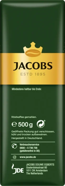 Jacobs Filterkaffee Krönung Kräftig | Gemahlen | 500g -Bon Cafe Store 78f2b22287bdf428948bccbc8c06038b