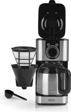 BEEM FRESH-AROMA-SWITCH Filterkaffeemaschine - Thermo Edelstahl 1 L Thermoskanne Bedienrad 24h-Timer 800 W Für 4-8 Tassen Kaffeemaschine Timer -Bon Cafe Store 79dc4a11933dabb0479e0b5327052dc8