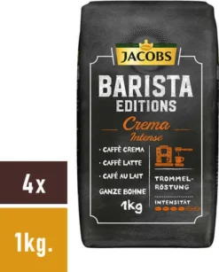 Jacobs Barista Editions Crema Intense, Bohnenkaffee, Ganze Bohnen, Röstkaffee, Kaffeebohnen, 4 X 1000 G 11 Jacobs Barista Editions Crema Intense, Bohnenkaffee, Ganze Bohnen, Röstkaffee, Kaffeebohnen, 4 X 1000 G -Bon Cafe Store 7f7fc428b4721534155b44430c8f11cf