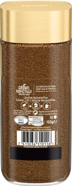 Nestlé® Nescafé Gold Das Original, Löslicher Bohnenkaffee, Kaffee, Gemahlener Röstkaffee, Glas, 100 G 13 Nestlé® Nescafé Gold Das Original, Löslicher Bohnenkaffee, Kaffee, Gemahlener Röstkaffee, Glas, 100 G -Bon Cafe Store 80fed8a36e910512b23dc0d0f338be2f