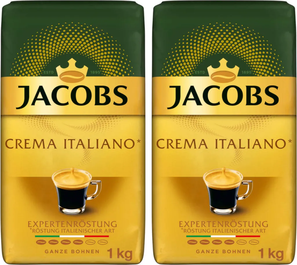 JACOBS Kaffeebohnen Expertenröstung Crema Italiano Bohnenkaffee 2 X 1 Kg Ganze Bohne 3 JACOBS Kaffeebohnen Expertenröstung Crema Italiano Bohnenkaffee 2 X 1 Kg Ganze Bohne