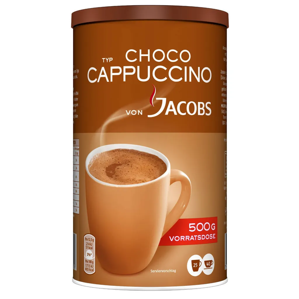JACOBS Typ Choco Cappuccino 6 X 500 G Cappuccinopulver Löslich 6 Dosen 6 JACOBS Typ Choco Cappuccino 6 X 500 G Cappuccinopulver Löslich 6 Dosen – Bild 4