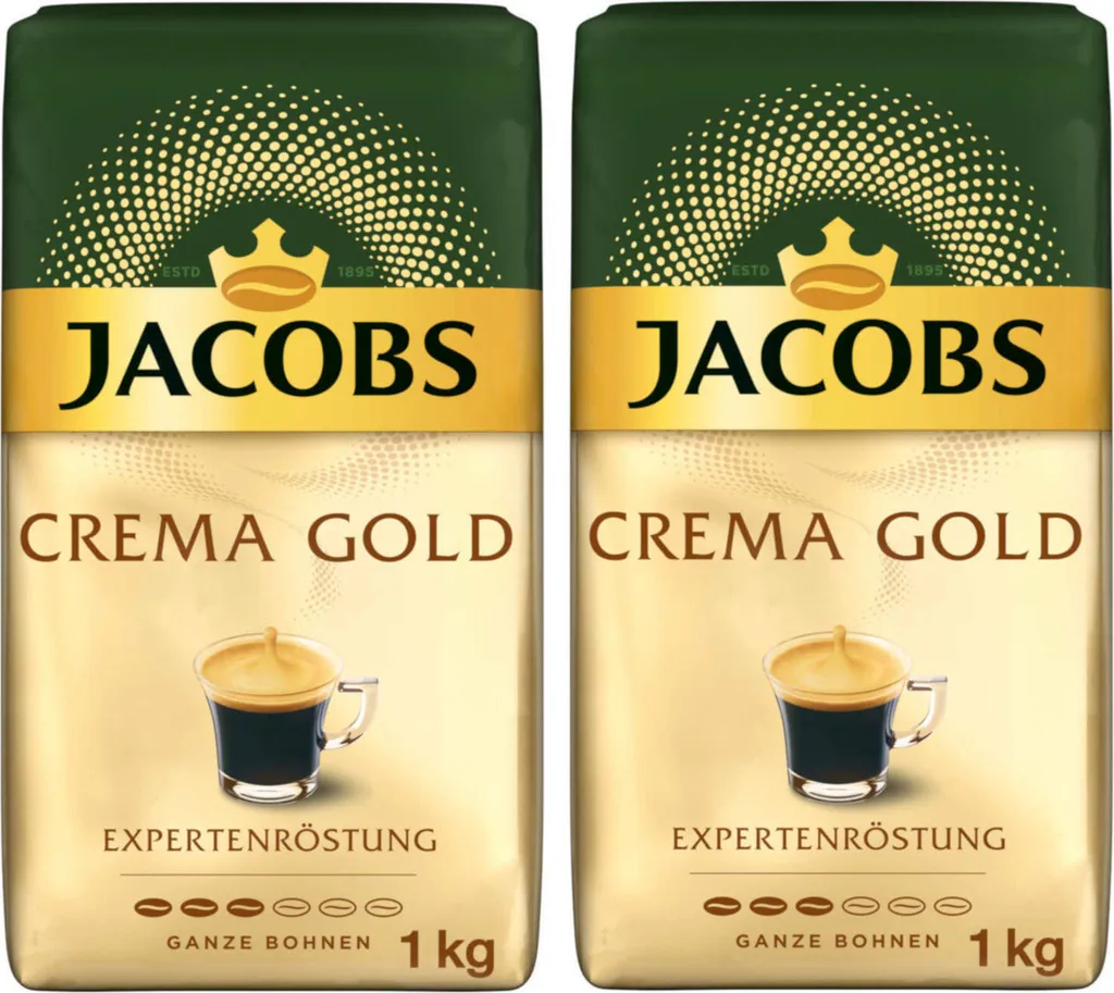 JACOBS Kaffeebohnen Expertenröstung Crema Gold 2 X 1 Kg Ganze Kaffee Bohnen Geröstet 3 JACOBS Kaffeebohnen Expertenröstung Crema Gold 2 X 1 Kg Ganze Kaffee Bohnen Geröstet