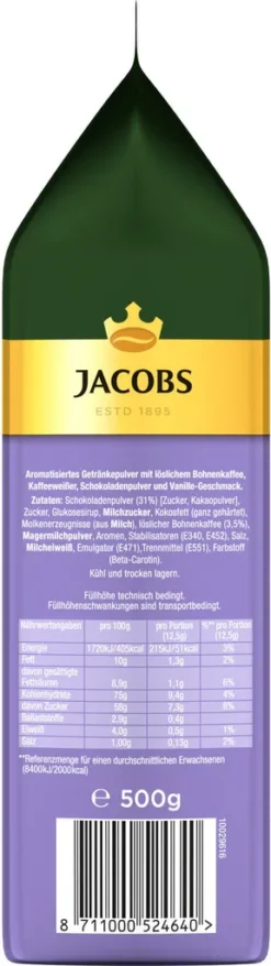 JACOBS Typ Cappuccino Choco Vanille Mit Milka 12 X 500 G Beutel -Bon Cafe Store 957aa26894a40cc32514a39996c2af66