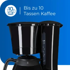 Exquisit KA 6502 Sw | Filterkaffeemaschine | 10 Tassen | Thermoskanne | Schwarz -Bon Cafe Store 9b98fbd29df7c25dccb10b2bed112c21