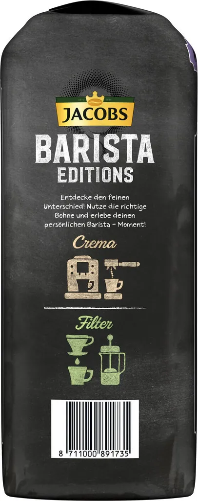 JACOBS Kaffeebohnen Barista Editions Espresso 2x1kg Ganze Bohne + Aluminium Dose Im Barista Design 10 JACOBS Kaffeebohnen Barista Editions Espresso 2x1kg Ganze Bohne + Aluminium Dose Im Barista Design – Bild 8