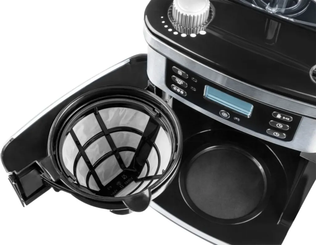 MEDION MD 15486 Kaffeemaschine Mit Mahlwerk Und Glaskanne, Wassertank: 1,5 Liter, 8 Mahlstufen, Max. 1050 Watt, Silber, Edelstahl 5 MEDION MD 15486 Kaffeemaschine Mit Mahlwerk Und Glaskanne, Wassertank: 1,5 Liter, 8 Mahlstufen, Max. 1050 Watt, Silber, Edelstahl – Bild 3