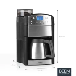 BEEM FRESH-AROMA-PERFECT Filterkaffeemaschine Mit Mahlwerk - Thermo | 2 Isolierkannen Kaffeemaschine Mahlwerk Timer 2x Thermoskanne Filterkaffeemaschine Kaffeeautomat -Bon Cafe Store a2326523f1e5a553a54adc3cd3061ab6