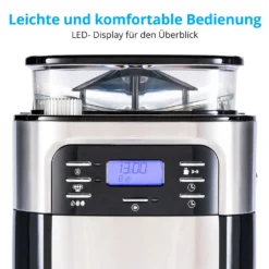 MEDION Kaffeemaschine Mit Mahlwerk Und Thermoskanne (Timer, 1 Liter, 900 Watt, Kaffeebohnenmahlwerk, 8 Mahlstufen, LED Display, Tropf Stopp, Isolierkanne, MD19777) -Bon Cafe Store a35ad4b773ea769a7d21ce46fdbb1d55