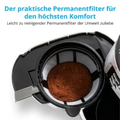 MEDION Kaffeemaschine Mit Mahlwerk Und Thermoskanne (Timer, 1 Liter, 900 Watt, Kaffeebohnenmahlwerk, 8 Mahlstufen, LED Display, Tropf Stopp, Isolierkanne, MD19777) -Bon Cafe Store a5ef48f28da94e6e412aa98c186f769c