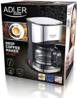 Adler AD-4407 Tropfkaffeemaschine 8 Tassen, Edelstahl, BPA-frei, 550 W, 550 W, 0,7 Liter, Schwarz Und Grau -Bon Cafe Store ad500695d3de4ed58c441a7be1290cb6
