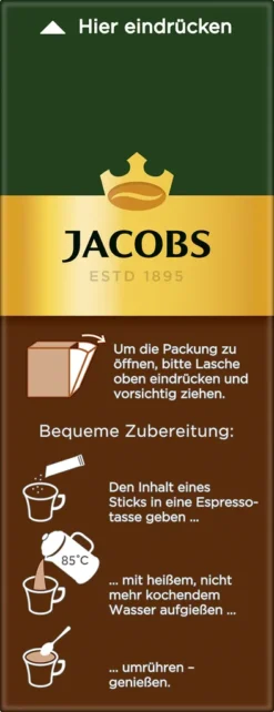 Jacobs Typ Espresso Sticks | Löslicher Kaffee | 25 Portionen -Bon Cafe Store b3cea2dec72db7dbdf0e62ed188f067e