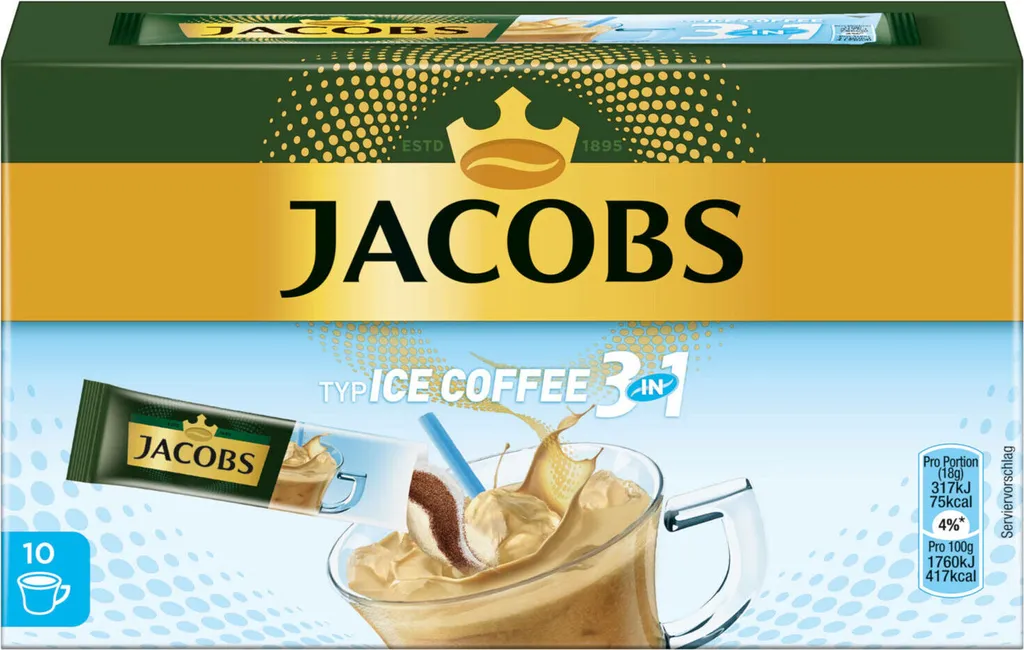 JACOBS Löskaffee 3in1 Typ Ice Coffee Löslicher Kaffee 12 X 10 Getränke Sticks 4 JACOBS Löskaffee 3in1 Typ Ice Coffee Löslicher Kaffee 12 X 10 Getränke Sticks – Bild 2