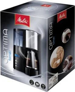 Melitta Optima Timer 100801 Bk, Filterkaffeemaschine Mit Glaskanne Und Timer-Funktion, Abnehmbarer Wassertank, Schwarz -Bon Cafe Store b9853d28d6bd441370c11f2570391543
