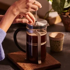 Tchibo Siebstempelkanne, French Press, Edelstahlsieb, Borosilikatglas, 800ml, Silber -Bon Cafe Store bda14e708347ebb3c6c5f6a8a40d6c35