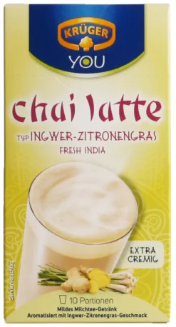Krüger You Chai Latte Typ Ingwer-Zitronengras Fresh India Extra Cremig | 10 Portionen -Bon Cafe Store c7549ec99388ae51b3d83af56d6ca49c